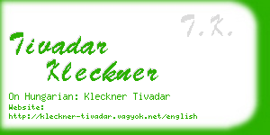 tivadar kleckner business card